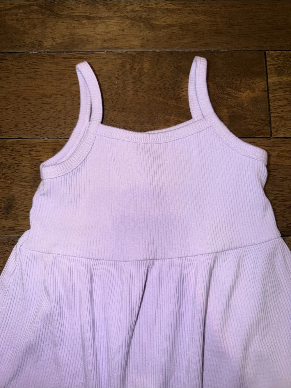 Girls Light Lavender Ribbed Tank Dress
